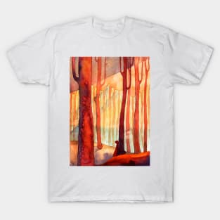 Red forest, sunset T-Shirt